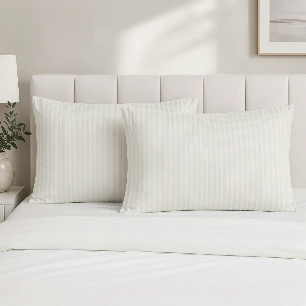 Striped Microfibre Pillow Case - Pack of 2