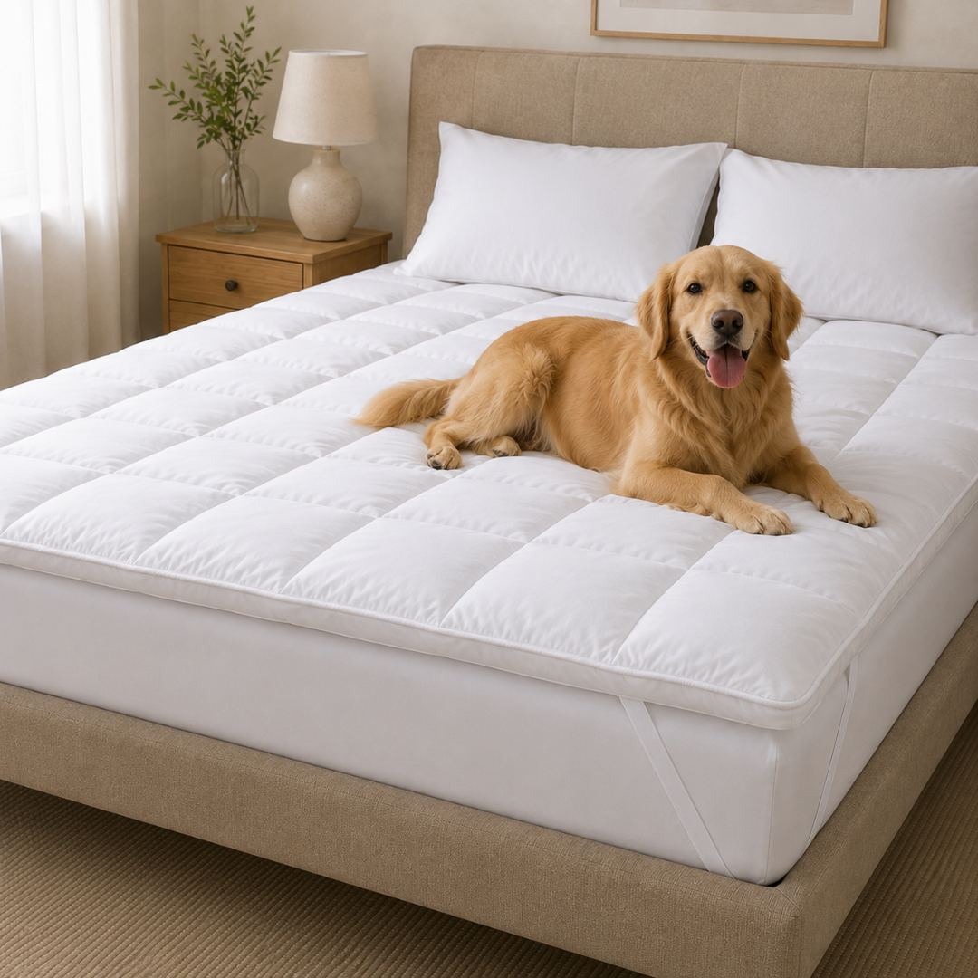 Box Stitched Microfibre Mattress Topper - 100% Cotton