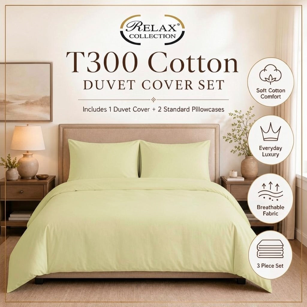 300 Thread Count 100 % Cotton Duvet cover set with pillow-cases - Desert Stormer