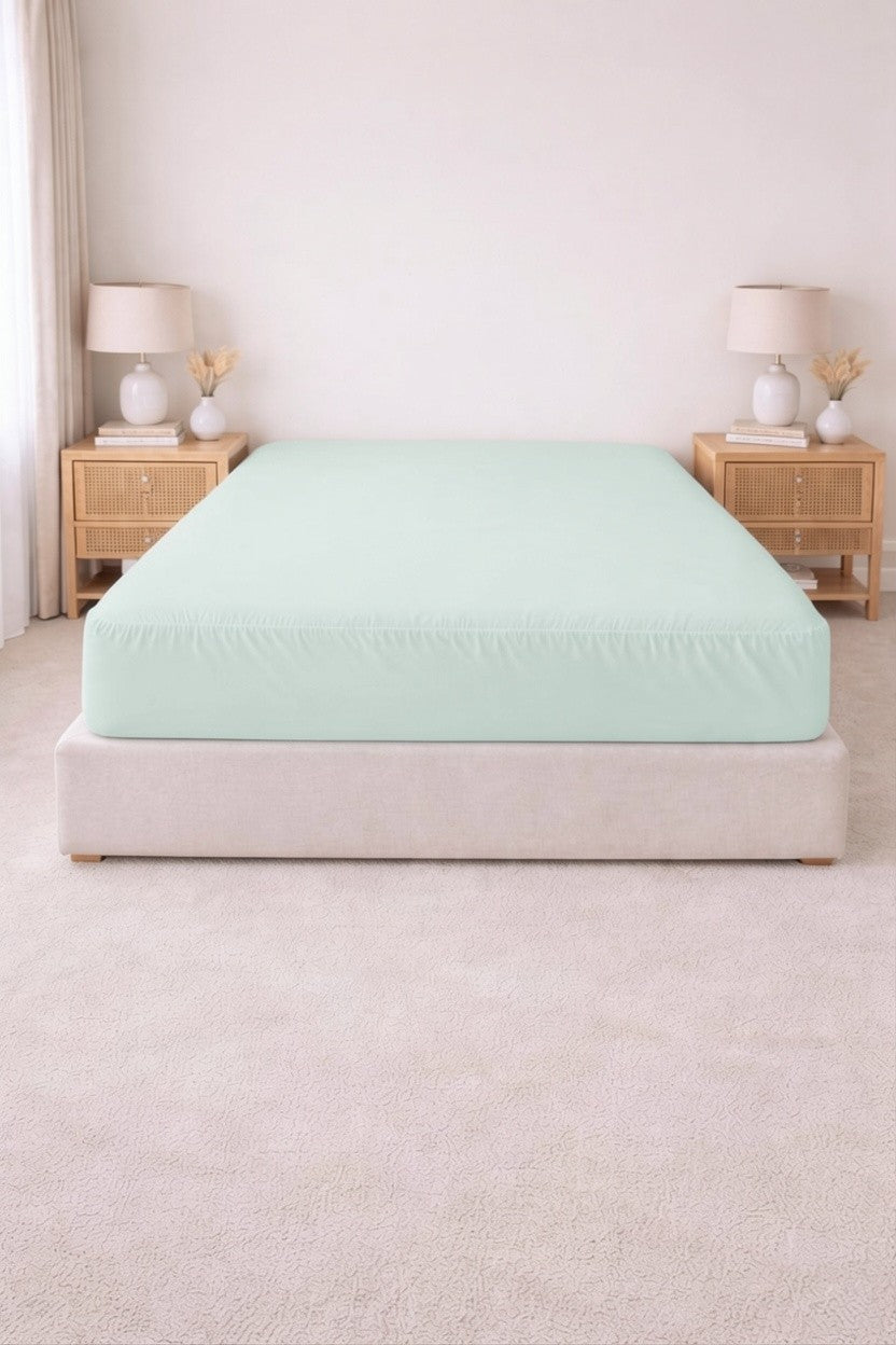 Poly Cotton Fitted Sheet - Green