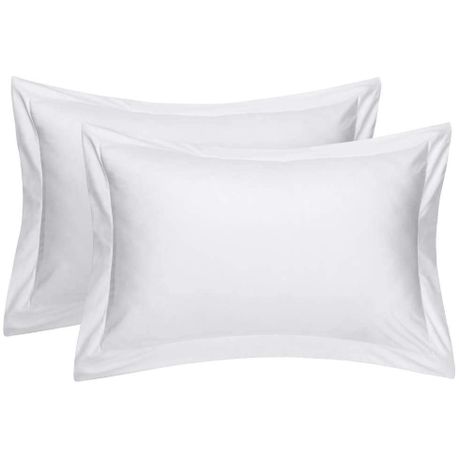 100% Cotton 200 Thread Count Oxford Design Pillow Case Set of 2