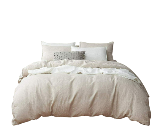 Poly Cotton Duvet Cover-Stone