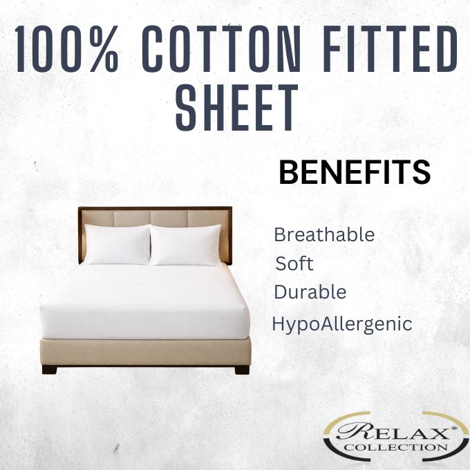 100% Cotton T-200 white Fitted Sheets