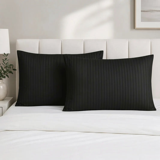 Striped Microfibre Pillow Case - Pack of 2