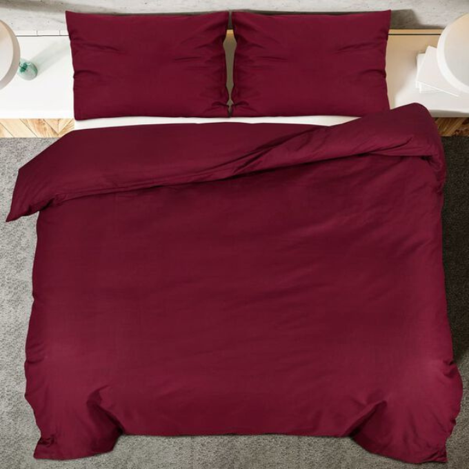 Microfibre Plain Duvet Cover Set With Pillow cases