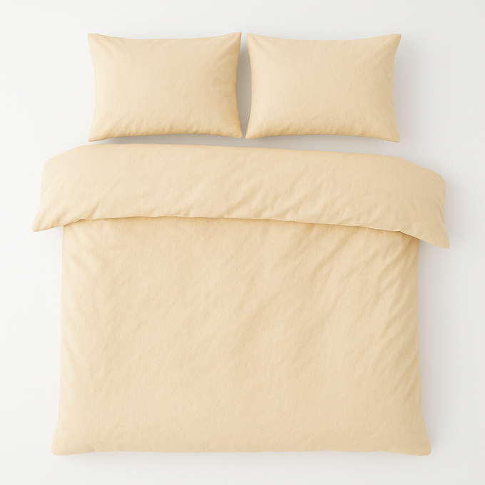 Microfibre Plain Duvet Cover Set With Pillow cases
