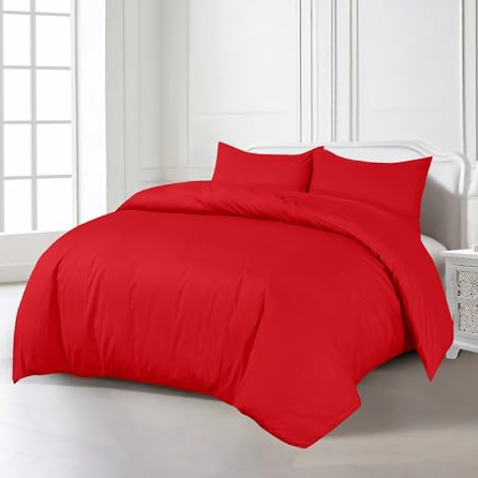Microfibre Plain Duvet Cover Set With Pillow cases