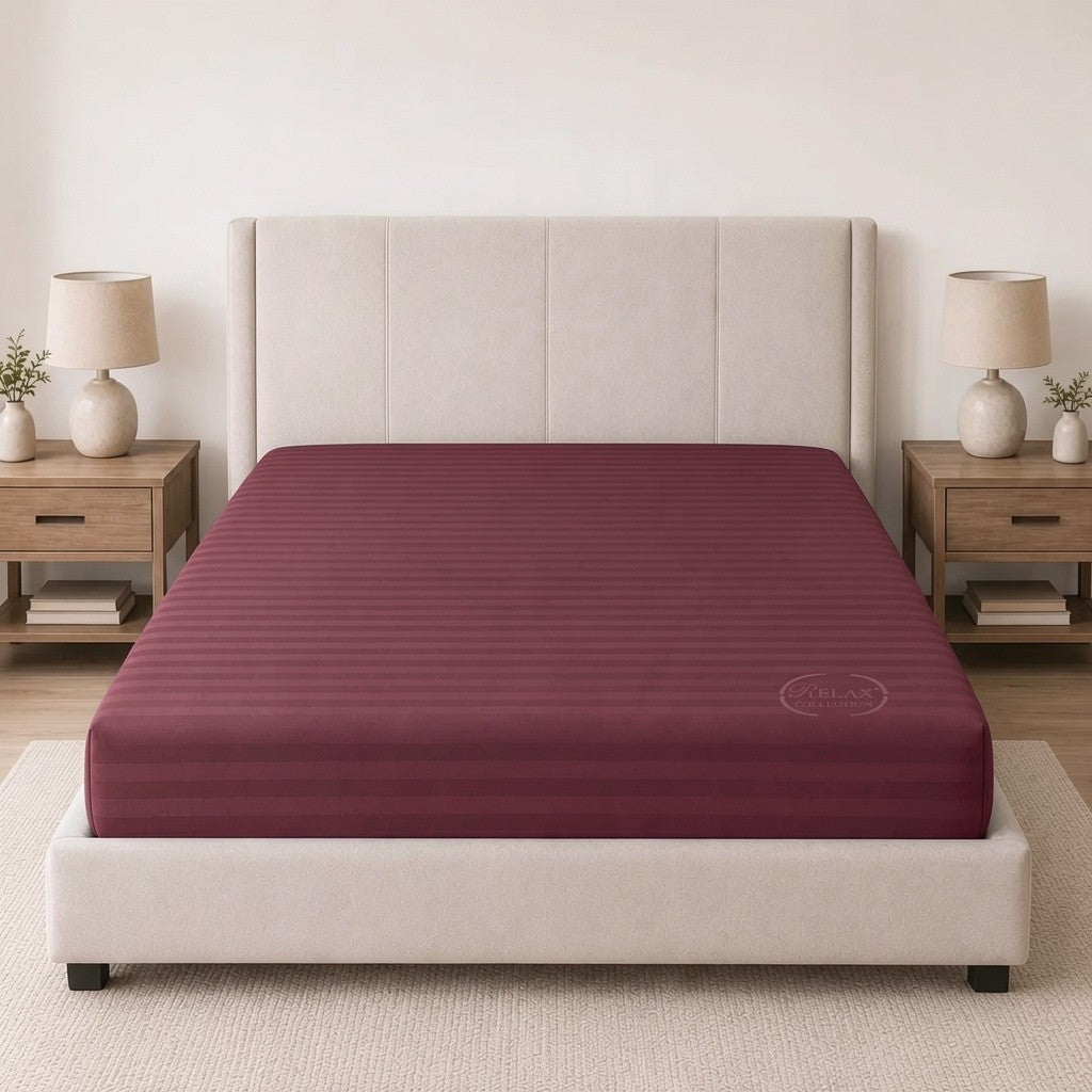 Microfibre Stripe Fitted Sheets