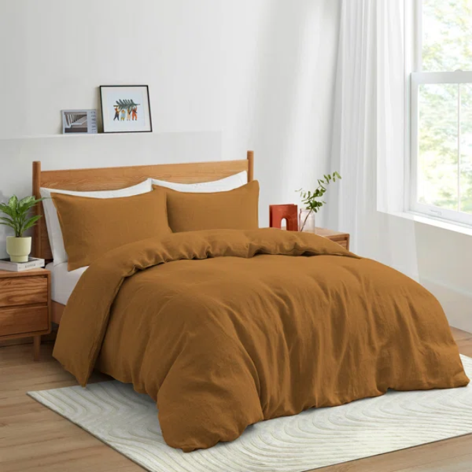 Microfibre Plain Duvet Cover Set With Pillow cases