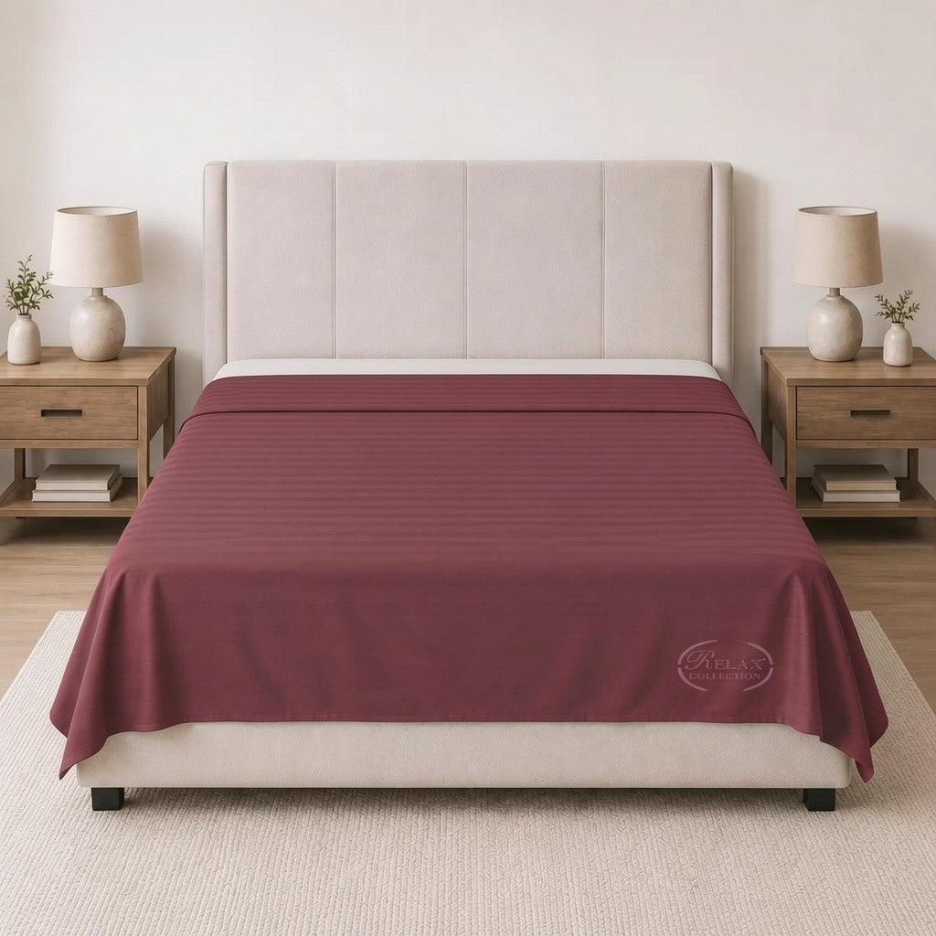 Microfibre Stripe Flat Sheet