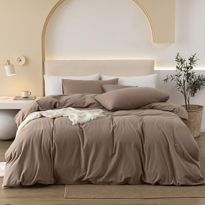 Microfibre Plain Duvet Cover Set With Pillow cases