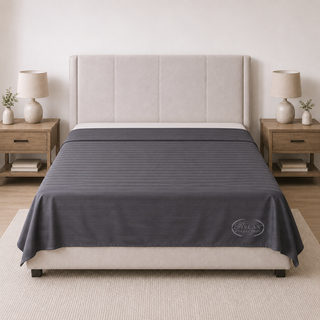 Microfibre Stripe Flat Sheet