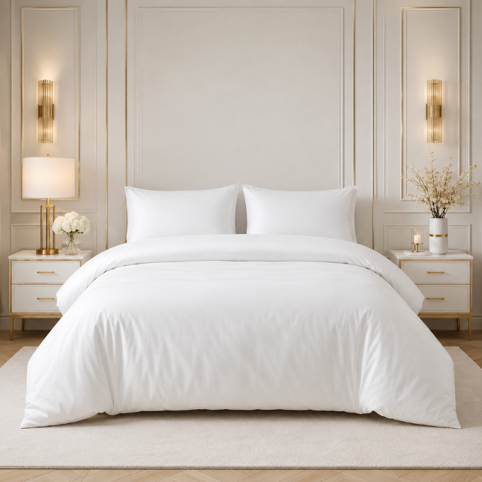 600 Thread Count 100% Cotton Duvet Cover White