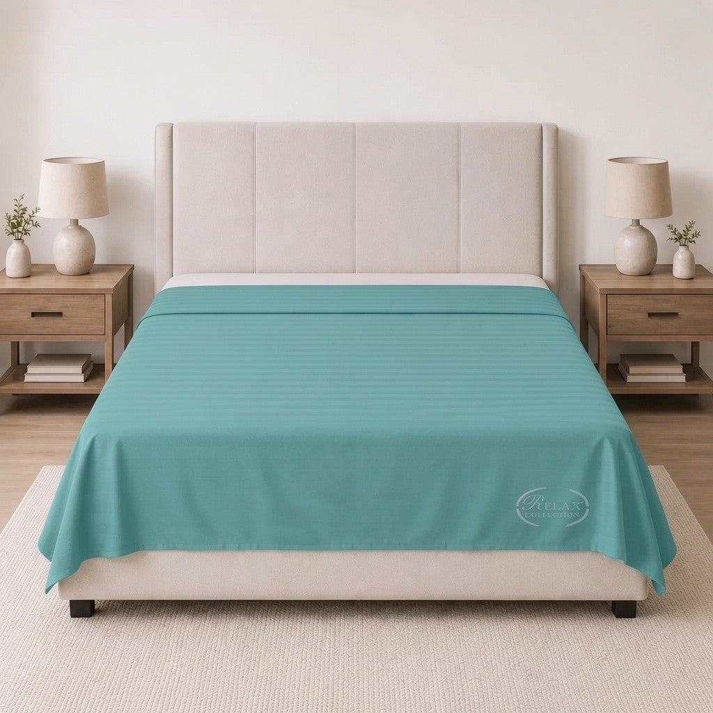 Microfibre Stripe Flat Sheet