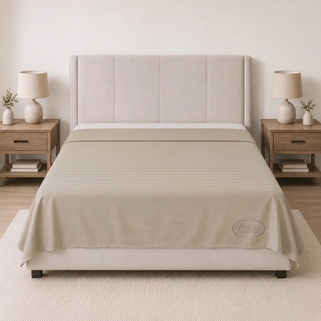 Microfibre Stripe Flat Sheet