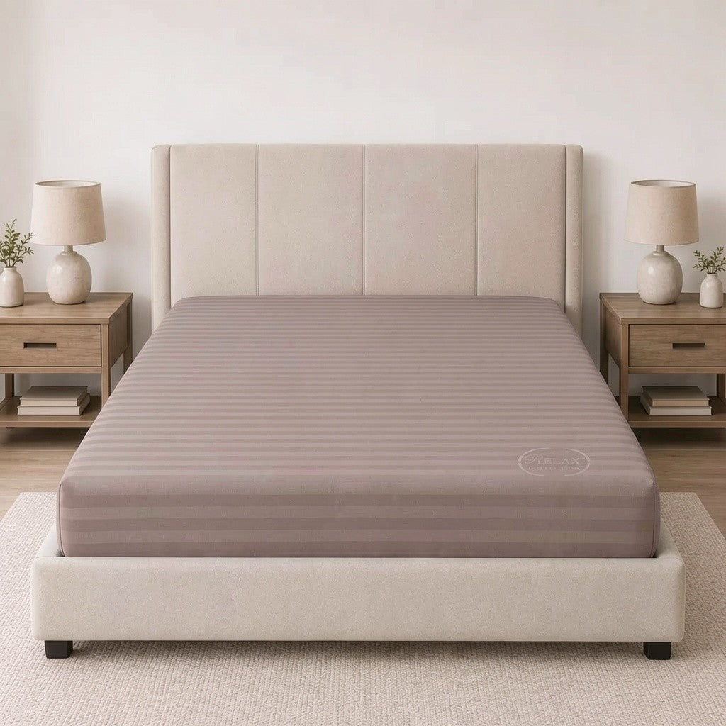 Microfibre Stripe Fitted Sheets