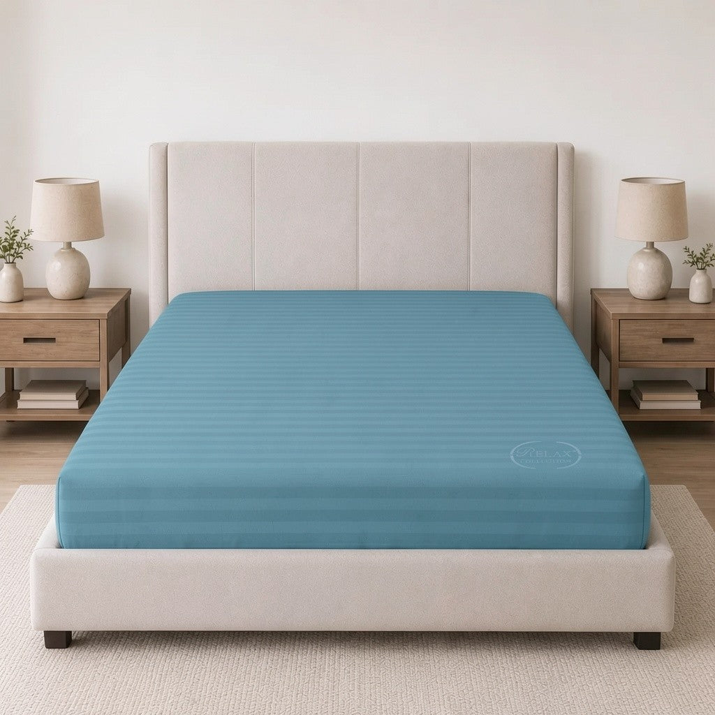 Microfibre Stripe Fitted Sheets