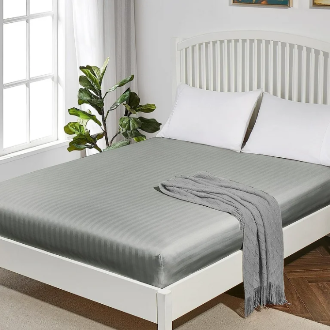 Microfibre Stripe Fitted Sheets