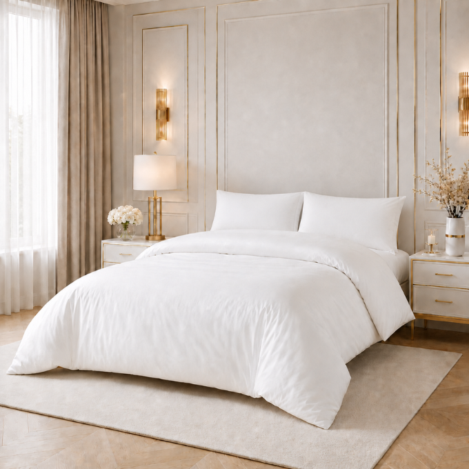 600 Thread Count 100% Cotton Duvet Cover Set - Includes Pillow Cases