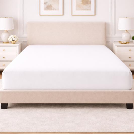 Poly Cotton Fitted Sheet - White