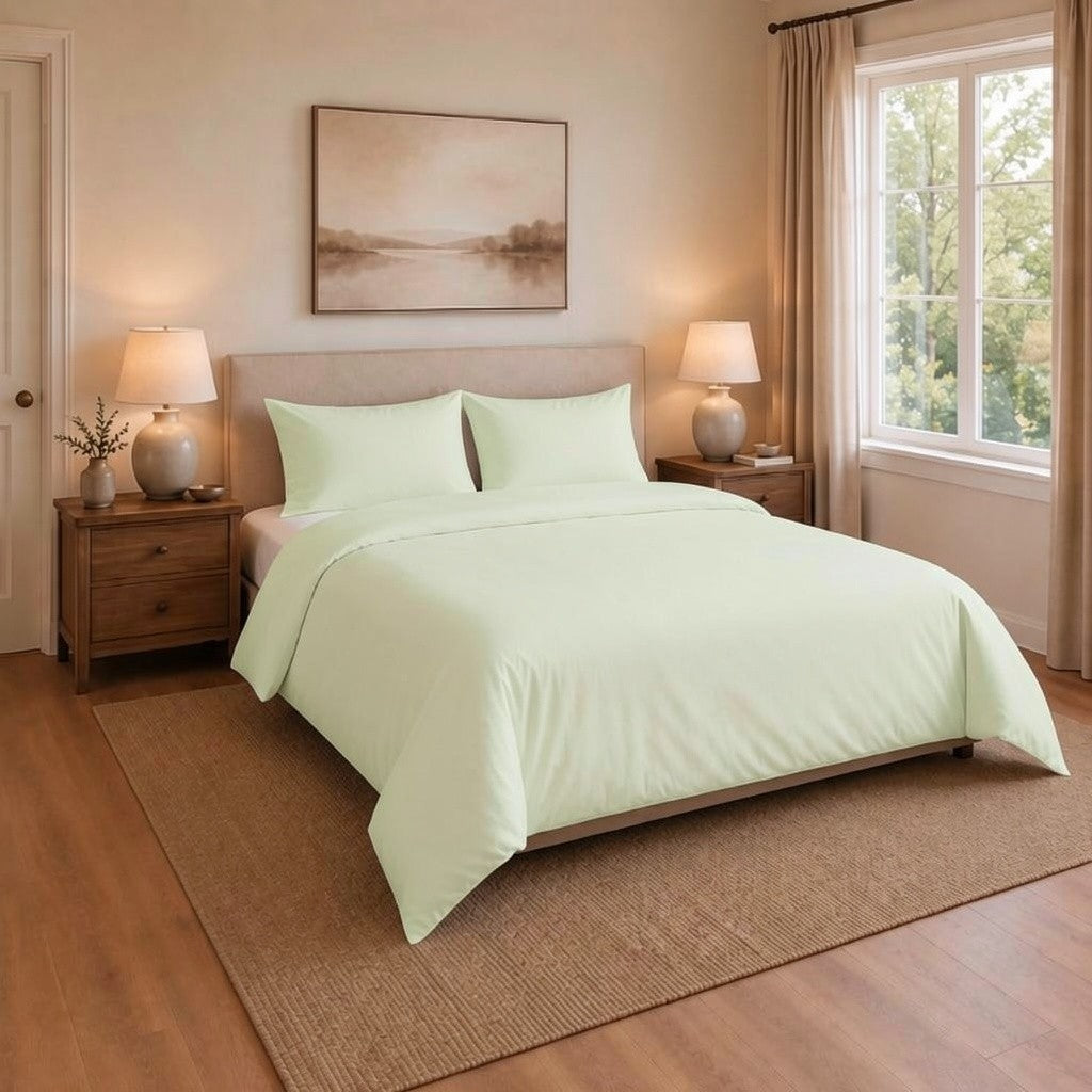 100 % Cotton Percale 200 Thread Count Duvet Cover - Duck Egg