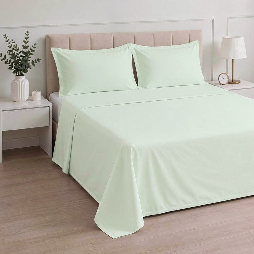 100% Cotton T-200 Flat Sheet Duck Egg