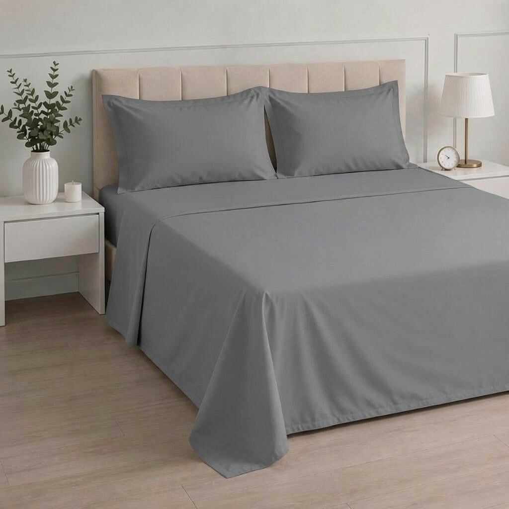 100% Cotton T-200 Flat Sheet Grey