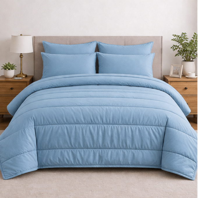 Plain Comforter 5 PCs Set