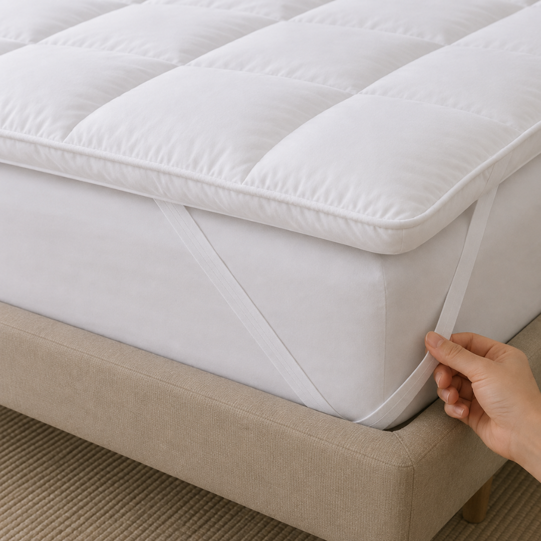 Box Stitched Microfibre Mattress Topper - 100% Cotton