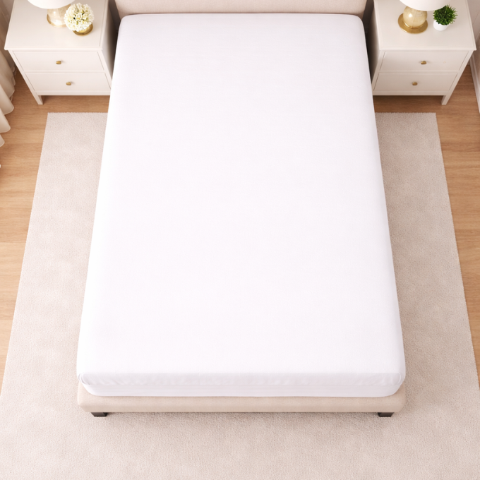 Poly Cotton Fitted Sheet - White