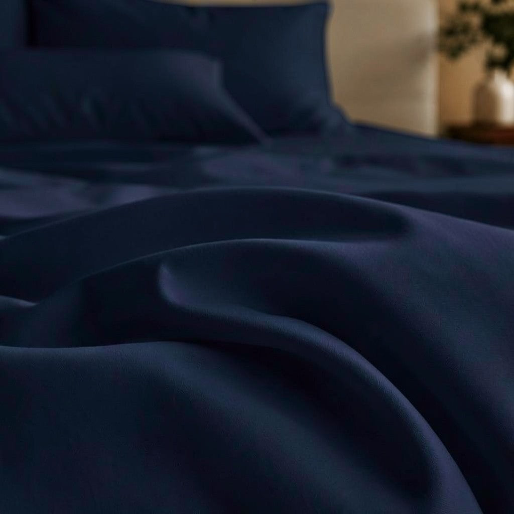 100% Cotton T-300 Fitted Sheets - Navy Blue