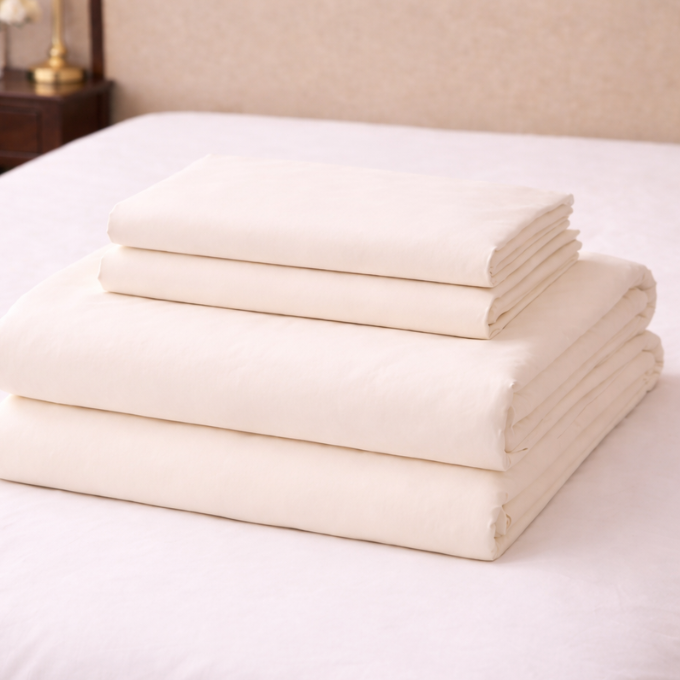 100% Cotton Percale 200 Thread Count Duvet Cover Cream