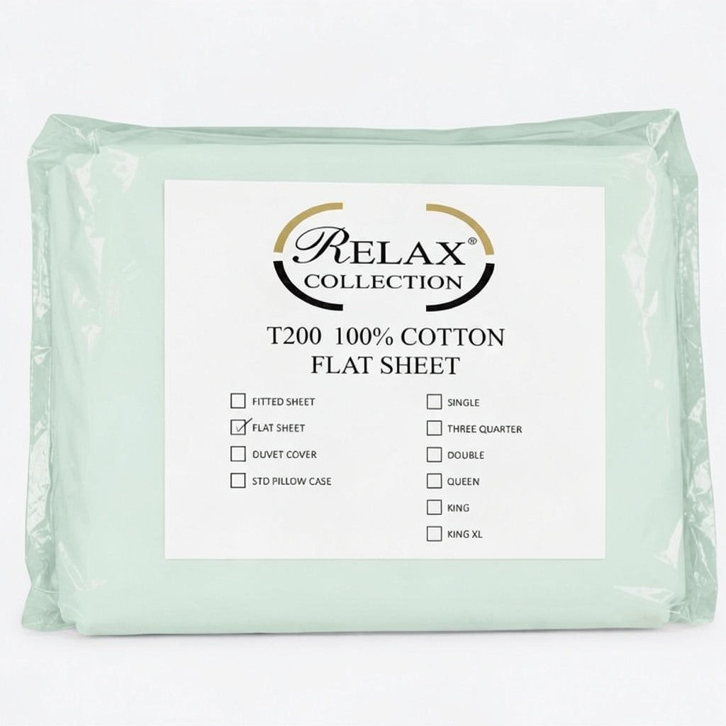 100% Cotton T-200 Flat Sheet Duck Egg