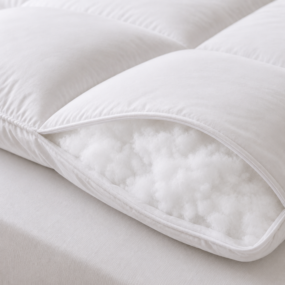 Box Stitched Microfibre Mattress Topper - 100% Cotton