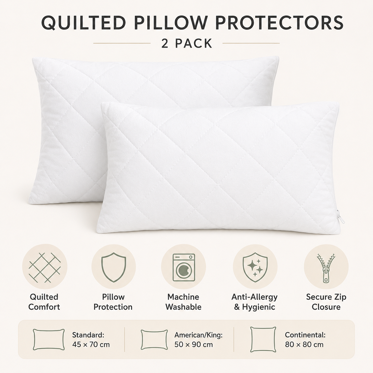 Quilted Pillow Protector TwinPack