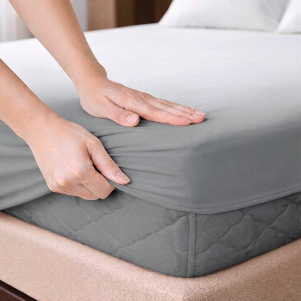 100% Cotton T-200 Grey Fitted Sheet