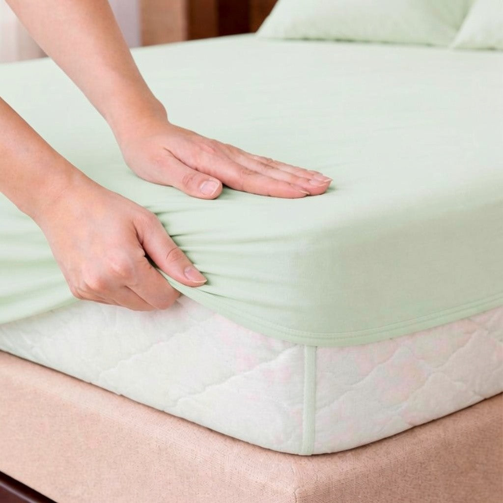 100% Cotton T-200 Fitted Sheet - Duck Egg