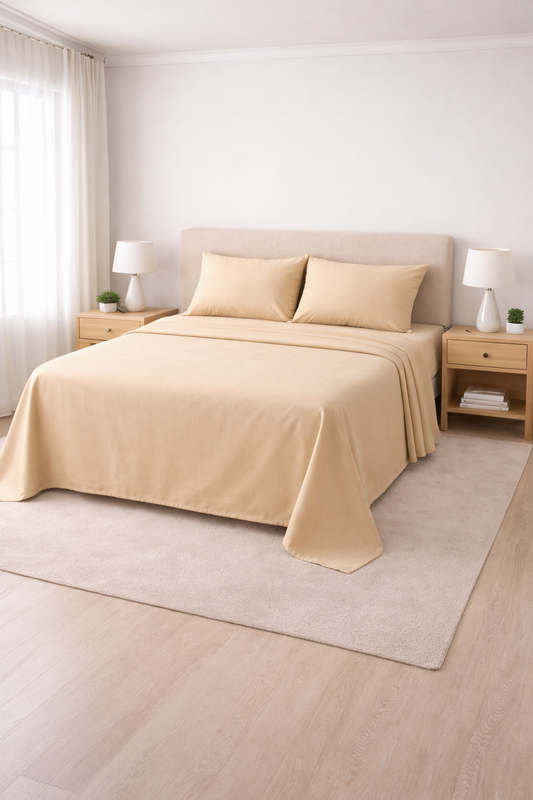 Poly Cotton Flat Sheet-Beige