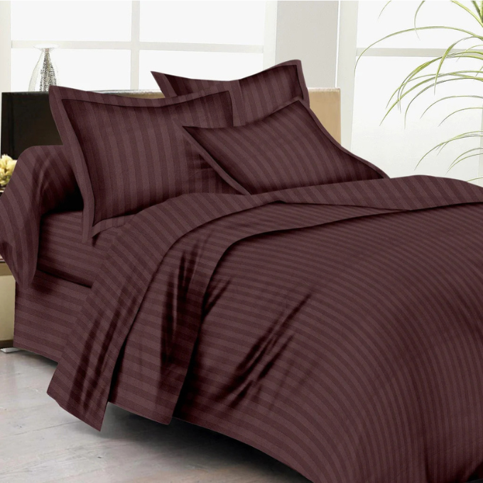 Relax Collection Microfibre Duvet Cover Set With Pillow Cases - Chocolate