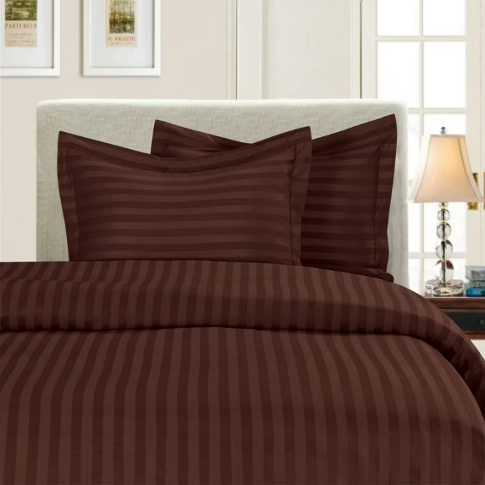 Relax Collection Microfibre Duvet Cover Set With Pillow Cases - Chocolate