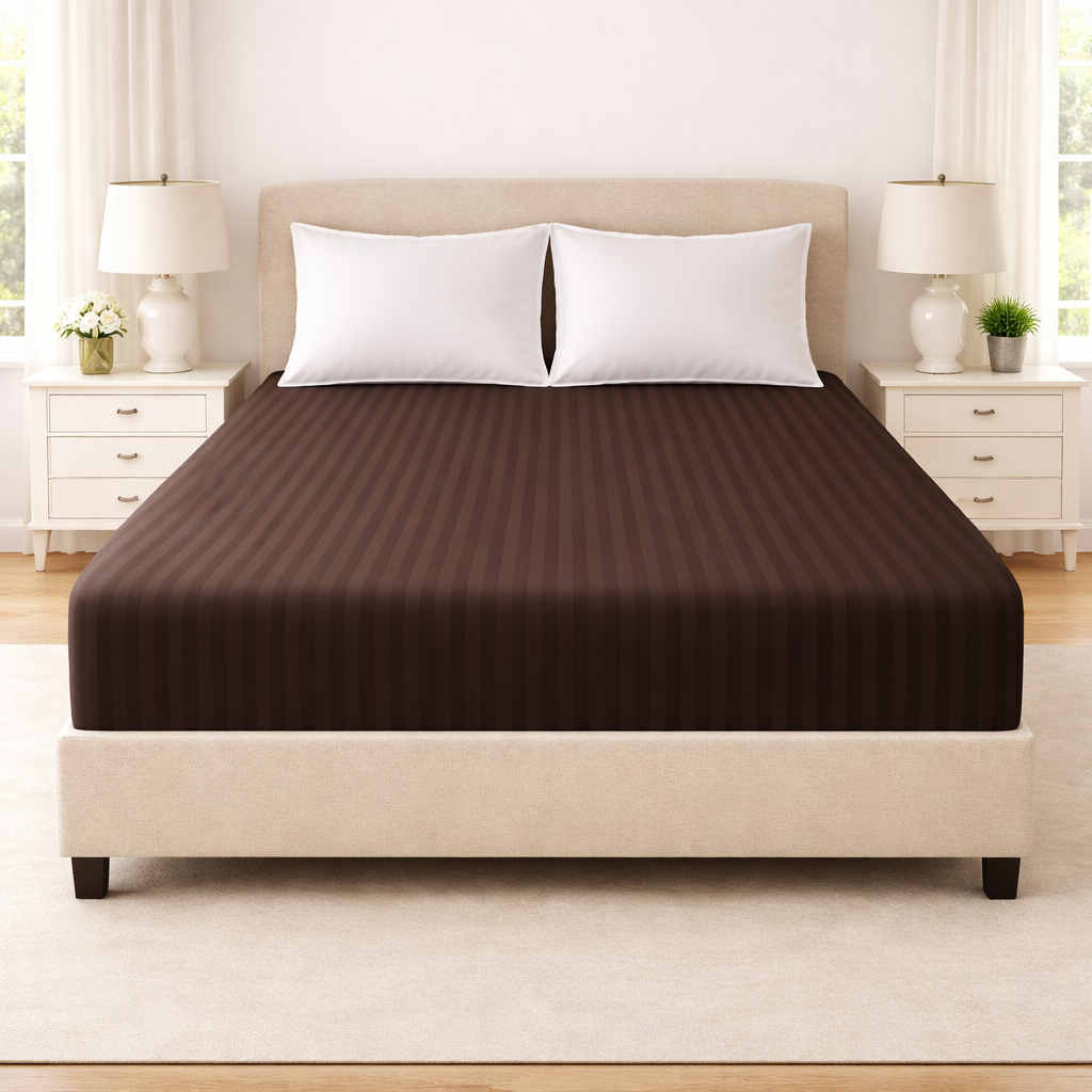 Microfibre Stripe Fitted Sheets