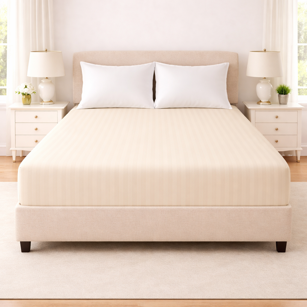 Microfibre Stripe Fitted Sheets