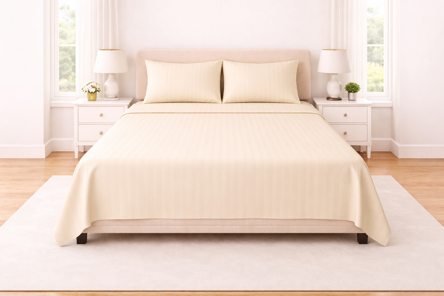 Microfibre Stripe Flat Sheet