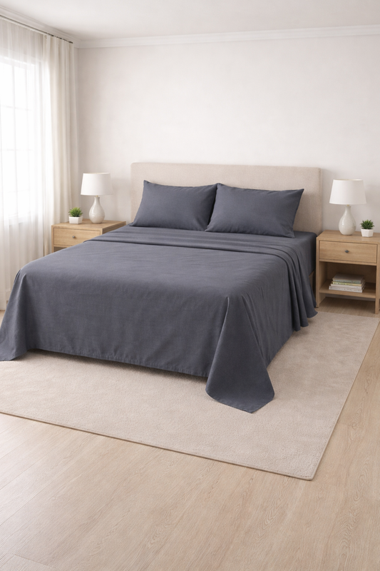 Poly Cotton Flat Sheet-Dark Grey