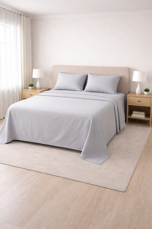 Poly Cotton Flat Sheet-Light Grey
