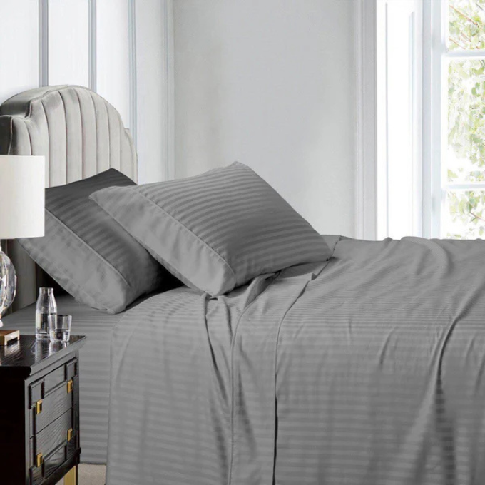 Relax Collection Microfibre Duvet Cover Set With Pillow Cases - Light Grey