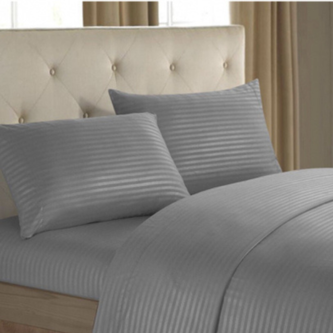 Microfibre Stripe Duvet Cover Set With Pillow Cases