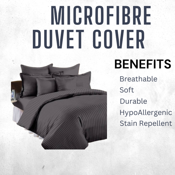 Relax Collection Microfibre Duvet cover Set with pilow cases - Grey