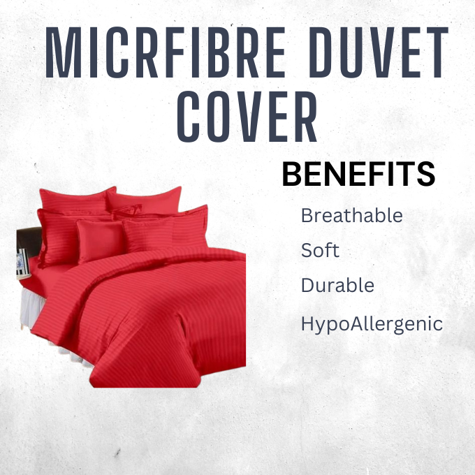 Relax Collection Microfibre Duvet Cover set with pillow cases - Red