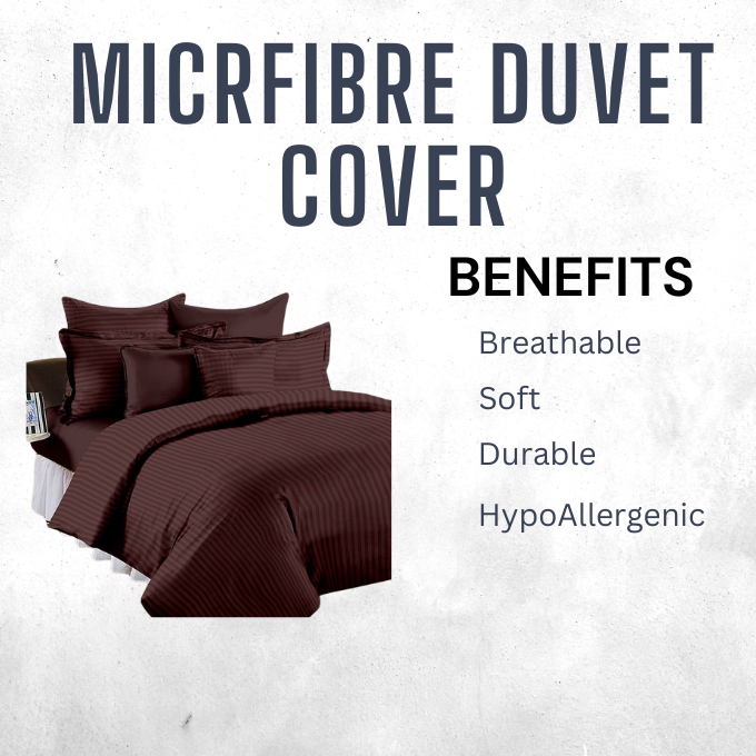 Relax Collection Microfibre Duvet Cover Set With Pillow Cases - Chocolate
